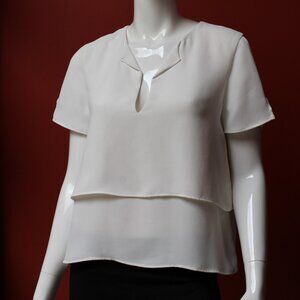 Zara Basic White Layered Blouse